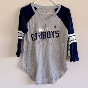 NWT Dallas Cowboys 3/4 Sleeve V-Neck Tee NFL Team Apparel Size Medium